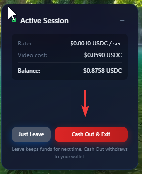 Cash Out Button