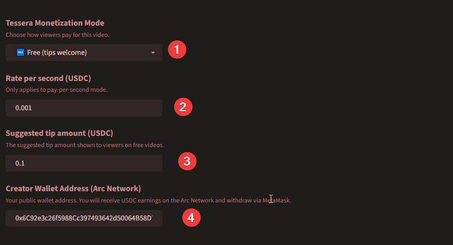 Tessera Monetization Mode Panel