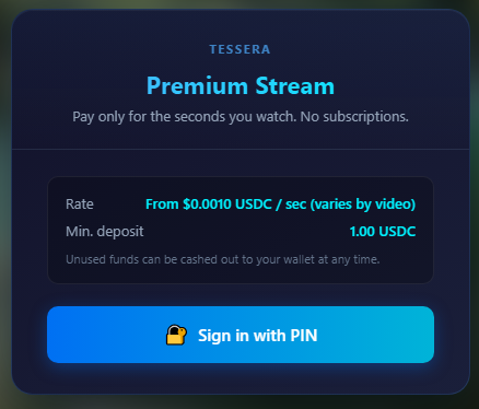 Step 1 - Sign in with PIN