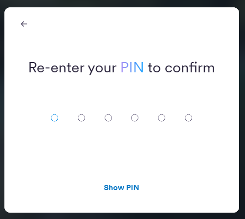 Step 3 - Confirm PIN